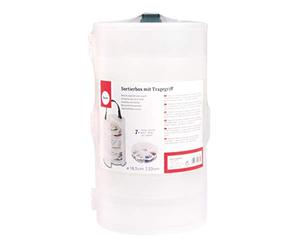 Rayher Caja de almacenaje redonda con asa, 13 cm ø, transparente, 39499000