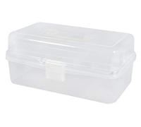 Rayher Caja de herramientas transparente, con asa y cierre de clip, 3 pisos, 31x17x15 cm, 39573000