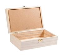 Rayher Caja de madera con ventana en la tapa, 20x12,5x6,5cm, para manualidades, 62945505