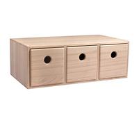 Rayher Cajonera de madera pequeña, con 3 cajones, 32x18x11,5 cm, personalizable, 62909505