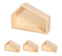 Rayher Casita madera tejado inclinados, para pesebre y decoración, 22x5,6x15 cm, 64535505 (Paquete de 4)