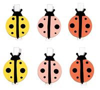 Rayher Clips de Madera de Mariquitas, 2,8x4,5cm, 6 uds, Coloreado, 46637999