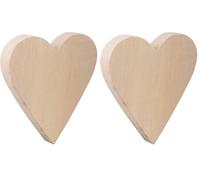 Rayher Corazón de madera maciza, 20x18,5x2,7 cm, para manualidades, bodas y decoración, 64504505 (Paquete de 2)