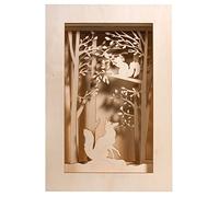 Rayher Cuadro 3D madera, bosque, 20x30x6,6 cm, 15 piezas, cuadro para pintar y decorar, 46301000