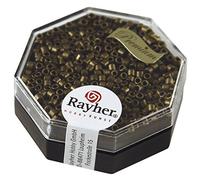 Rayher Delica 14751563 Miyuki - Cuentas de Semillas, topacio Ahumado, 2,2 mm de diámetro, Lata de 4 g, Perlas pequeñas para enhebrar