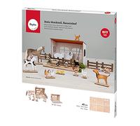 Rayher Granja de madera con animales, set de 45 piezas, personalizable y fácil de montar, 46603505