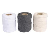 Rayher Hilo macramé, Surtido, 1mm, 3X Unos 50g, 3 carretes de 65m, Arena, 44009504