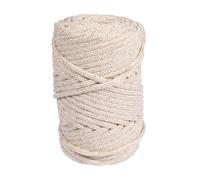 Rayher Hilo recicl Trenzado c Hilo Dorado, 4mm, Trenzado, Aprox. 58 m, Ovillo 250 g, Marfil, 42014104