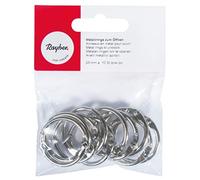 RAYHER HOBBY 2520400 Anillos de Metal para Abrir, 25 mm de diámetro Interior, Bolsa de 10 Unidades