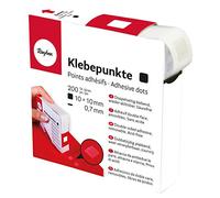 Rayher 30057000 Adhesivos, 10 x 10 mm, 0,7 mm Rollo, 200 Unidades