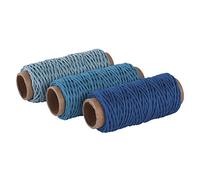 Rayher Hobby 53925000 - Juego de Cuerdas de cáñamo (1 mm de diámetro, Tonos Azules, 3 Colores de 12 m, 36 m)