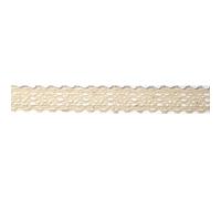 RAYHER HOBBY 58394508 Fabric Tape Encaje, 17 mm en Rollo envase blíster, 2,5 m, Color Beige