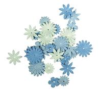Rayher Hobby 7895508 - Mezcla de Flores de Papel (Varios tamaños, 1,5-2,5 cm, 4 variedades, 36 Unidades), Color Azul
