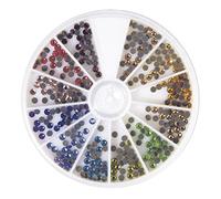 Rayher Hotfix 15128999 - Cristales Brillantes termoadhesivos (3 mm de diámetro, 12 Colores, Caja de 360 Unidades), diseño de Piedras de Cristal