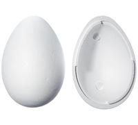 Rayher Huevo de Pascua para decorar, 30 cm, 2 mitades, de poliestireno, para rellenar, 3317100