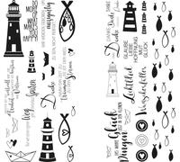 Rayher Láminas papel transfer 'Peces, Faro&Co', estilo marinero, 2 ud 10x21 cm, decoración, 31654000