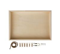 Rayher Marco de madera, 36x25x5 cm, con cuerdas y pinzas para fotos, 62817000