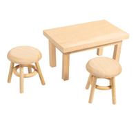 Rayher Mini Mesa Madera 2 taburetes, FSC 100%, 8x5x4,5cm +3,5x3,8cm, Bolsa 1set, Natural, 46819505
