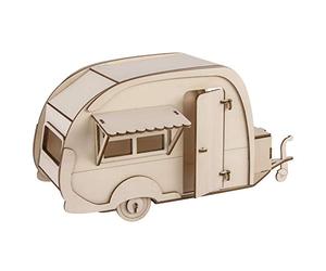Rayher Miniatura de caravana en 3D, maqueta de madera, 36x18x15 cm, para montar y pintar, 62858505
