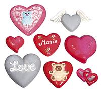 Rayher Molde de fundición: Corazones, 8 Motivos, 3,5 - 7 cm, tamaño: 23,2 x 18,3 cm, Color Blanco
