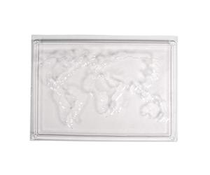 Rayher Molde de fundición de mapa del mundo, molde de fundición para manualidades de hormigón, molde con diseño de mapa del mundo para fundición con yeso de París, plástico transparente, reutilizable