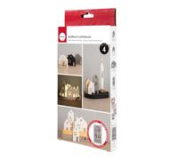 Rayher Molde de silicona Casas de lueces 2, 14,5x26x1,7cm, 4 Formas, caja 1ud, gris, 36176000