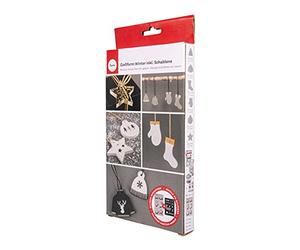 Rayher Molde de silicona para Navidad con plantilla A5, 14x26x1 cm, 6 figuras, 36112000