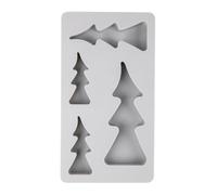 Rayher Molde Silicona Abeto, 14,5x26x2cm, 4 Formas, Caja 1uds, Gris, 36191000