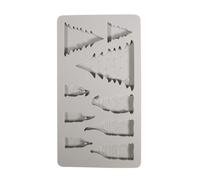 Rayher Molde Silicona Familia Duendes, 14,5x26x1cm, 9 Formas, Caja 1uds, Gris, 36189000