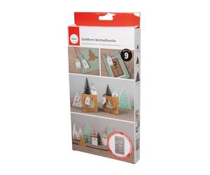 Rayher Molde Silicona Familia Duendes, 14,5x26x1cm, 9 Formas, Caja 1uds, Gris, 36189000