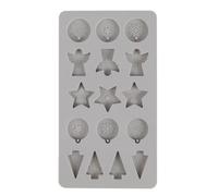 Rayher Molde silicona figuras mini navideñas, 14,5x26x1 cm, 16 diseños, decoración, 36160000