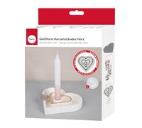 Rayher Molde silicona portavelas corazón, 15,9x15x2,5 cm, 4 diseños bandeja-candelabro, 36166000