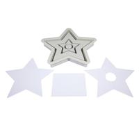 Rayher Molde silicona portavelas estrella, 18,5x18,5x2,5 cm, 4 diseños bandeja-candelabro, 36168000