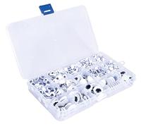 Rayher Ojos moviles adhesivos, 1500 ud 4-15 mm ø, incluye caja, ojos para manualidades, 69264000
