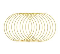 Rayher Pack de 10 aros de metal para manualidades, dorados, 30 cm ø, 3 mm grosor, 25218616