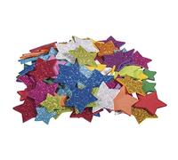 Rayher Pack de 100 pegatinas de goma eva con purpurina, forma de estrella, 2-3 cm ø, 30231000