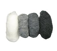 Rayher Pack vellón de lana fieltro, 5 tonos grisáceos moteados (20 g), 100% lana de oveja, 5363200