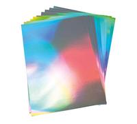 Rayher Papel holográfico plateado, A4, 300 g/m², Pack de 10 hojas, 67300606