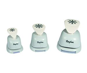 Rayher Paper Craft Punch with Flower Design, Set of 3 Craft Punches for Card Making and Scrapbooking in Three Different Sizes, 3.81cm, 2.54cm, 1.6cm, 69103000