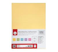 Rayher Paquete de cartulinas DIN A4, 5 colores pastel, 180 g/m², 50 ud., 67373685