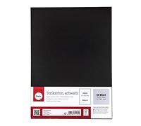 Rayher Paquete de cartulinas DIN A4, negras, 220 g/m², 50 ud., 67375576