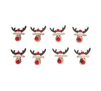 Rayher Piezas de Madera Alce de Navidad, 3,8x3,5cm, con Adhesivos, Bolsa 9uds, Coloreado, 46614999
