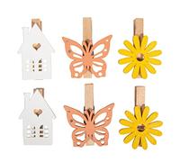 Rayher Pinzas de Madera Flores, Casa, Mariposas, 46682000