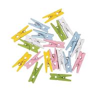 Rayher Pinzas de madera ropa mini , FSC 100%, 2,5cm, bolsa 20uds, coloreado, 64594999