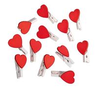 Rayher Pinzas madera mini con corazón, FSC 100%, 2,5cm, bolsa 12uds, 64595000