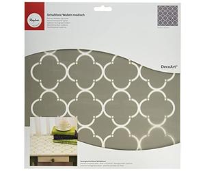 Rayher Plantilla de máscara para Manualidades y Pintura, Plantilla de Pantalla de Seda Reutilizable con diseño de Panal, 30,5 x 30,5 cm, Gris, 38967000