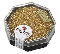 Rayher Rocallas Delica Miyuki, dorado, 6 g, 1,6 mm ø, bisutería, manualidades, 14762807