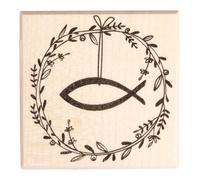 Rayher Sello corona festiva con peces, 6x6cm, naturaleza, 29275000