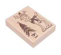 Rayher Sello madera alce, soporte 7x9 cm, decoración Navidad, 29256000