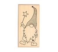 Rayher Sello Navidad duende, soporte madera 3x6 cm, para manualidades, 29240000